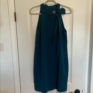 Vince Camuto Bow Neck Teal Sleeveless Dress-Size 14